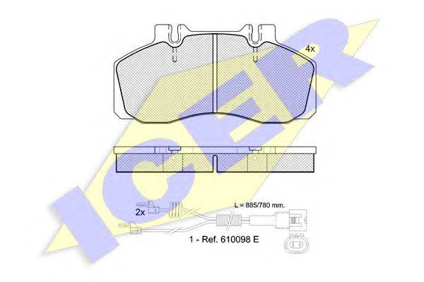 Комплект тормозных колодок, дисковый тормоз ICER 151080-114