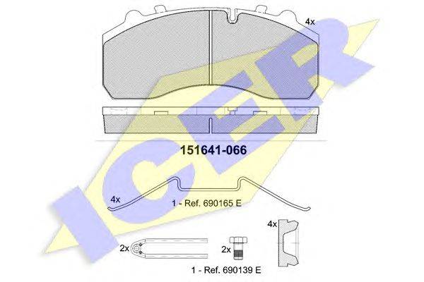 Комплект тормозных колодок, дисковый тормоз ICER 29154