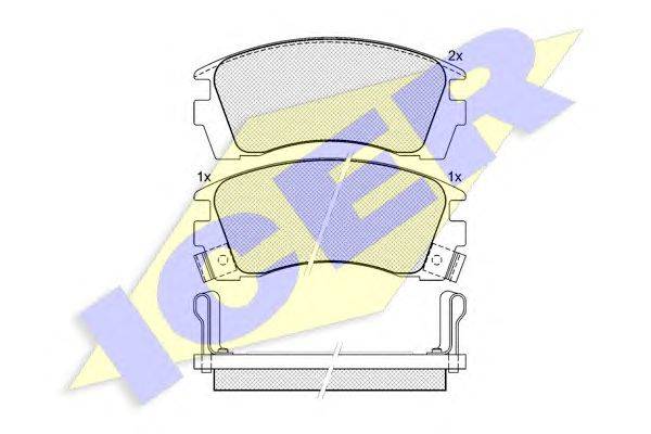 Комплект тормозных колодок, дисковый тормоз ICER 21716