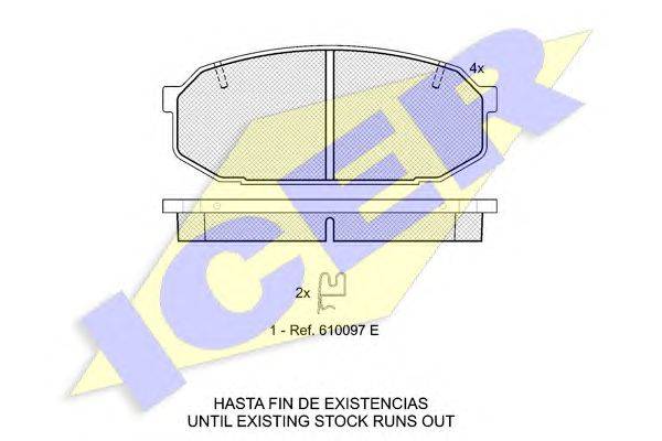 Комплект тормозных колодок, дисковый тормоз ICER 181112