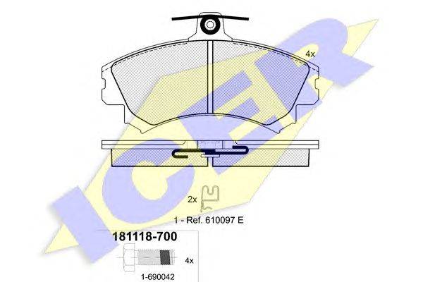 Комплект тормозных колодок, дисковый тормоз WOKING 490302