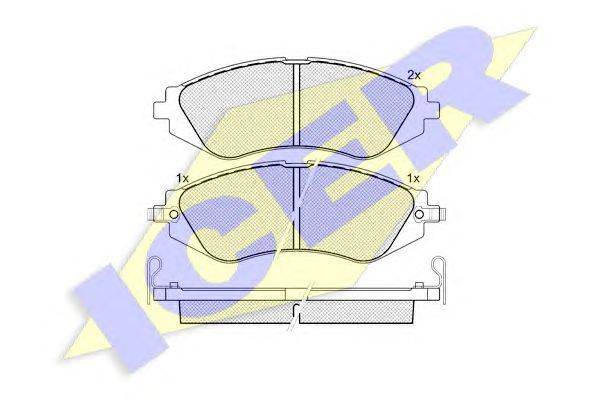Комплект тормозных колодок, дисковый тормоз ICER 181263