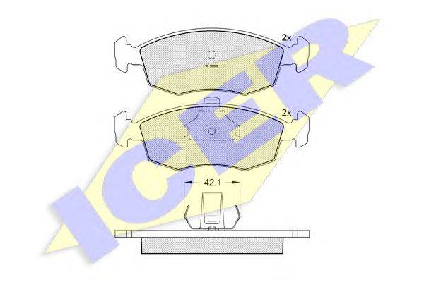 Комплект тормозных колодок, дисковый тормоз ICER 181441