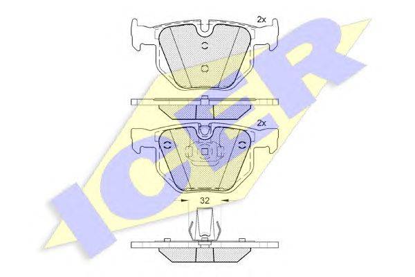 Комплект тормозных колодок, дисковый тормоз ICER 181685-202