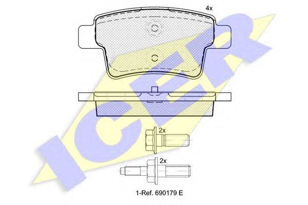 Комплект тормозных колодок, дисковый тормоз ICER 24540