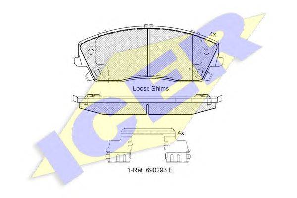 Комплект тормозных колодок, дисковый тормоз REMSA 2112608