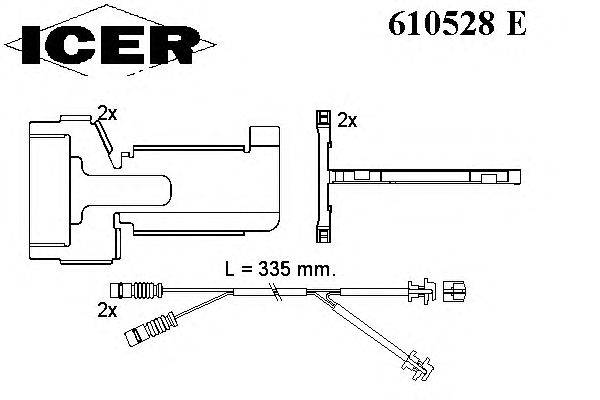 Сигнализатор, износ тормозных колодок ICER 610528 E