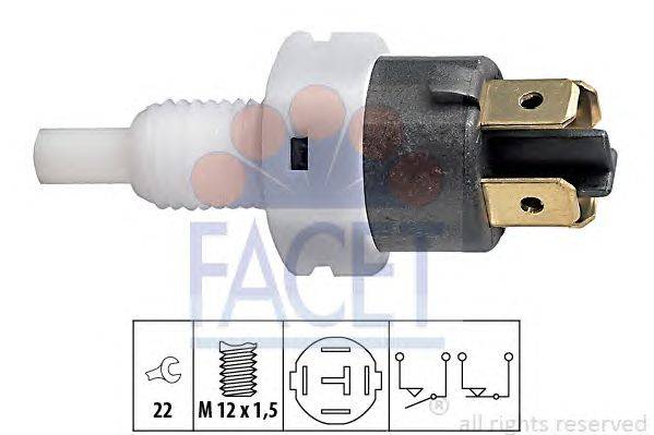 Выключатель фонаря сигнала торможения; Выключатель, привод сцепления (Tempomat) FACET 71086