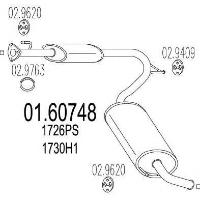 Глушитель выхлопных газов конечный MTS 01.60748