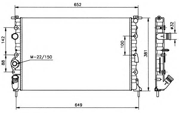 Радиатор, охлаждение двигателя NRF 58025