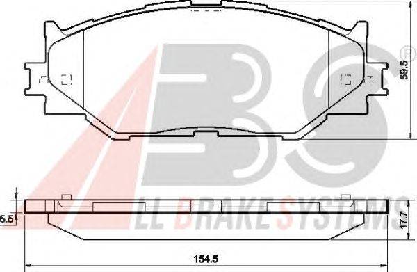 Комплект тормозных колодок, дисковый тормоз A.B.S. 37547 OE