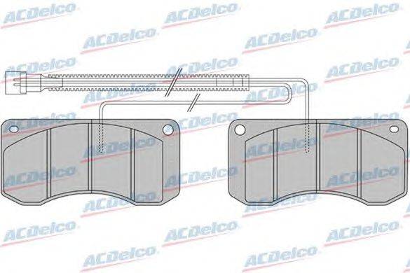 Комплект тормозных колодок, дисковый тормоз ACDelco AC0581160D