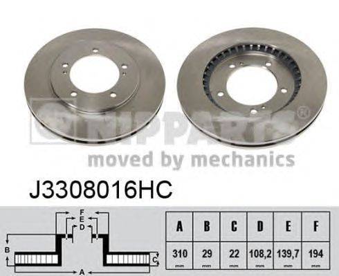 Тормозной диск NIPPARTS J3308016HC