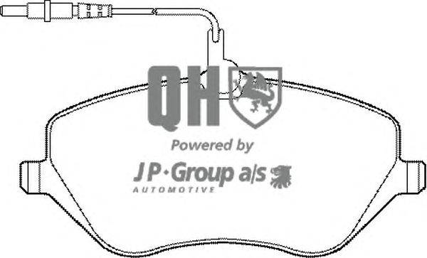Комплект тормозных колодок, дисковый тормоз JP GROUP BP1438