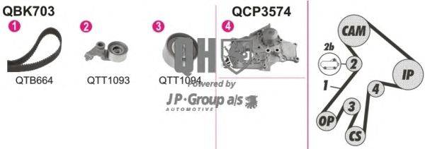 Водяной насос + комплект зубчатого ремня JP GROUP QBPK7030