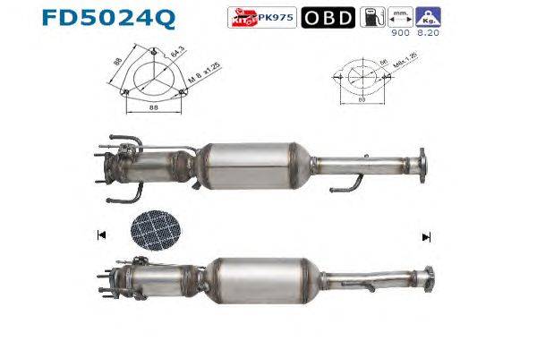 Сажевый / частичный фильтр, система выхлопа ОГ AS FD5024Q