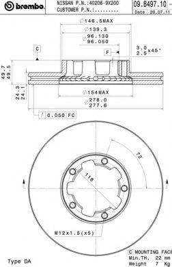 Тормозной диск BRECO BS 8949