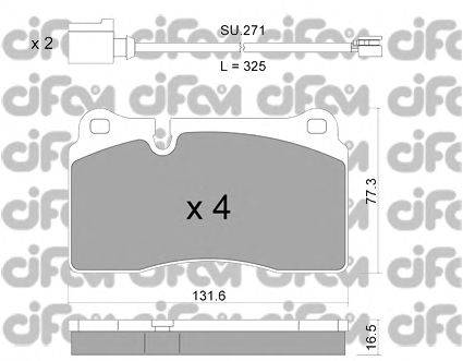 Комплект тормозных колодок, дисковый тормоз CIFAM 822-659-1K