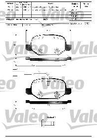 Комплект тормозных колодок, дисковый тормоз VALEO 598407