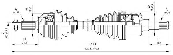 Приводной вал OPEN PARTS DRS6376.00