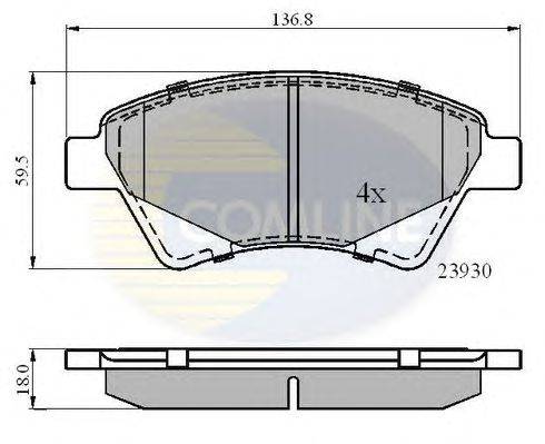 Комплект тормозных колодок, дисковый тормоз COMLINE CBP01160