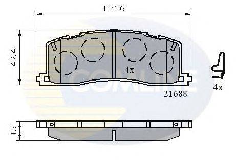Комплект тормозных колодок, дисковый тормоз COMLINE CBP3443