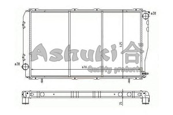 Радиатор, охлаждение двигателя ASHUKI S55018