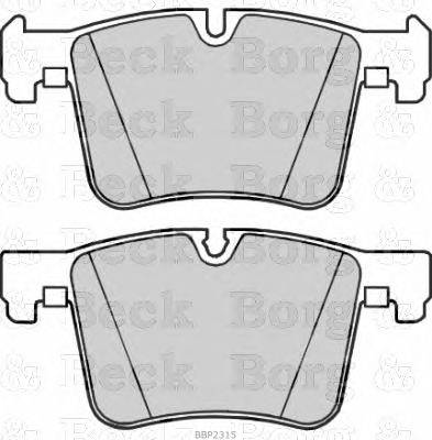 Комплект тормозных колодок, дисковый тормоз BORG & BECK BBP2315