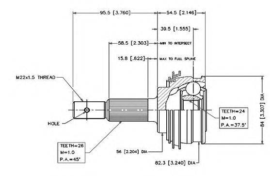 Шарнирный комплект, приводной вал VEMA 18425