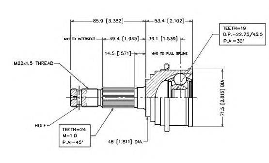 Шарнирный комплект, приводной вал VEMA 18493