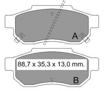Комплект тормозных колодок, дисковый тормоз VEMA 21313