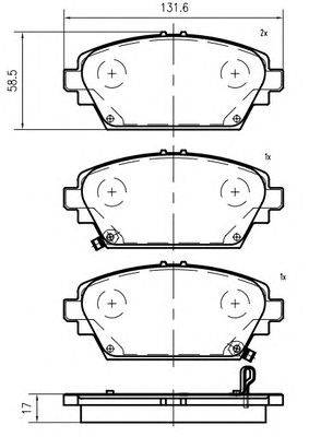 Комплект тормозных колодок, дисковый тормоз NISSAN 410604U126