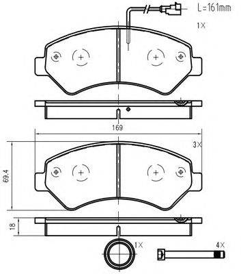 Комплект тормозных колодок, дисковый тормоз CITROEN/PEUGEOT 425375