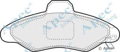 Комплект тормозных колодок, дисковый тормоз APEC braking PAD1021