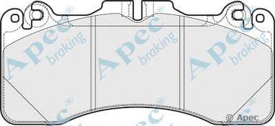 Комплект тормозных колодок, дисковый тормоз APEC braking PAD1766