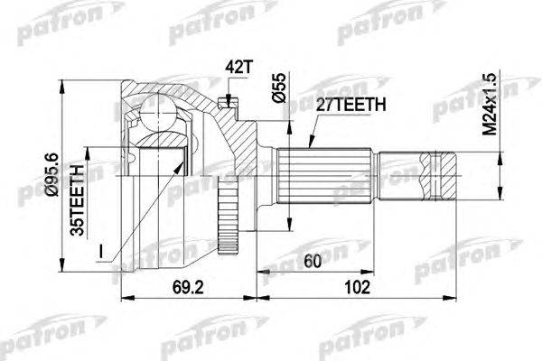 Шарнирный комплект, приводной вал PATRON PCV9094