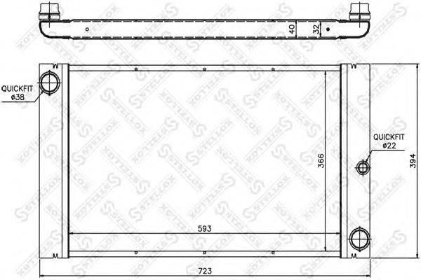 Радиатор, охлаждение двигателя STELLOX 10-25575-SX