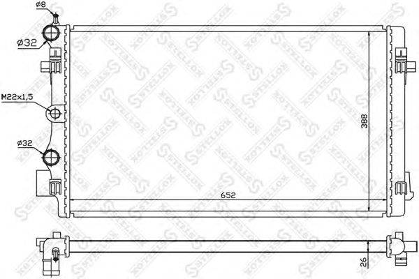 Радиатор, охлаждение двигателя STELLOX 10-26434-SX