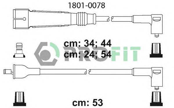 Комплект проводов зажигания PROFIT 18010078