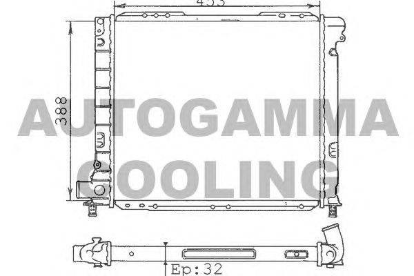 Радиатор, охлаждение двигателя AUTOGAMMA 100271