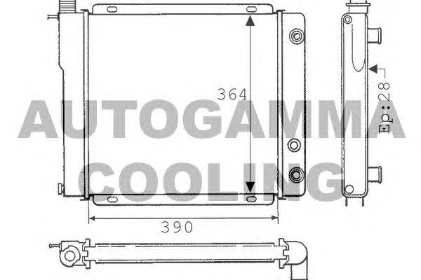 Радиатор, охлаждение двигателя AUTOGAMMA 100794