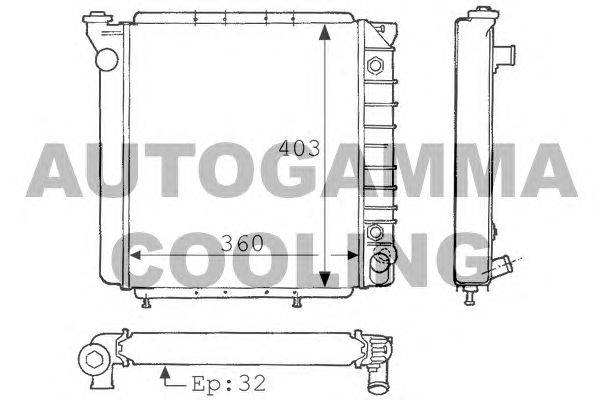 Радиатор, охлаждение двигателя AUTOGAMMA 100833