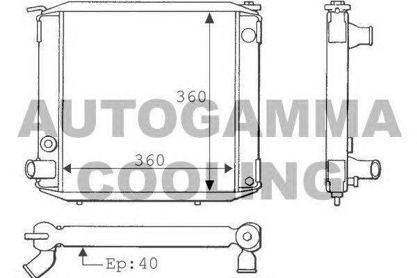 Радиатор, охлаждение двигателя AUTOGAMMA 100858