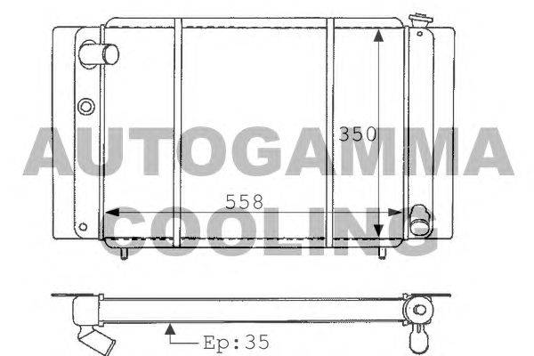 Радиатор, охлаждение двигателя AUTOGAMMA 100985