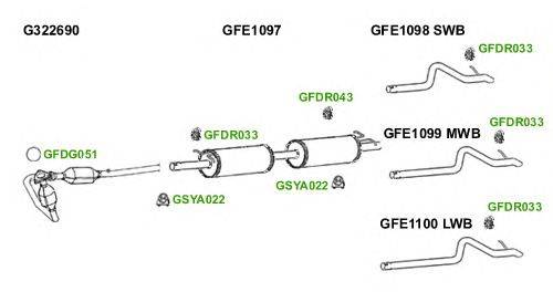 Система выпуска ОГ GT Exhaust 10421