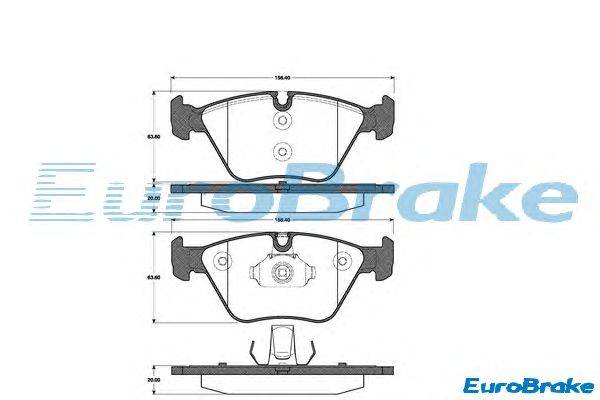 Комплект тормозных колодок, дисковый тормоз EUROBRAKE 5501221528