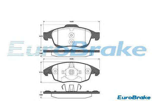 Комплект тормозных колодок, дисковый тормоз EUROBRAKE 5501221955