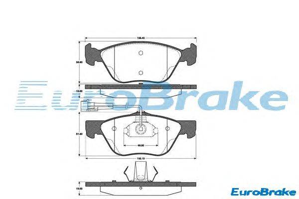 Комплект тормозных колодок, дисковый тормоз EUROBRAKE 5501222340