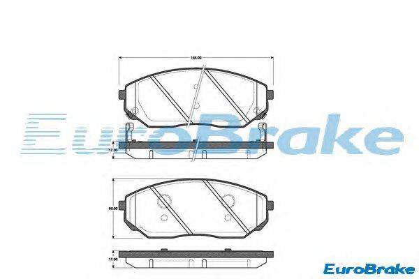 Комплект тормозных колодок, дисковый тормоз EUROBRAKE 5501223508