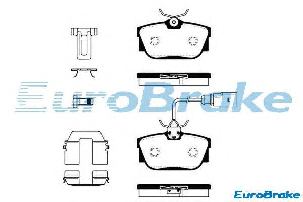 Комплект тормозных колодок, дисковый тормоз EUROBRAKE 5501224753